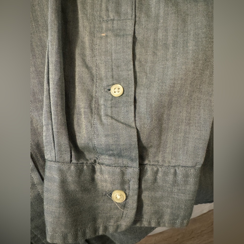 RALPH LAUREN Herringbone Oxford Long Sleeve Button down Shirt - large - Picture 4 of 6